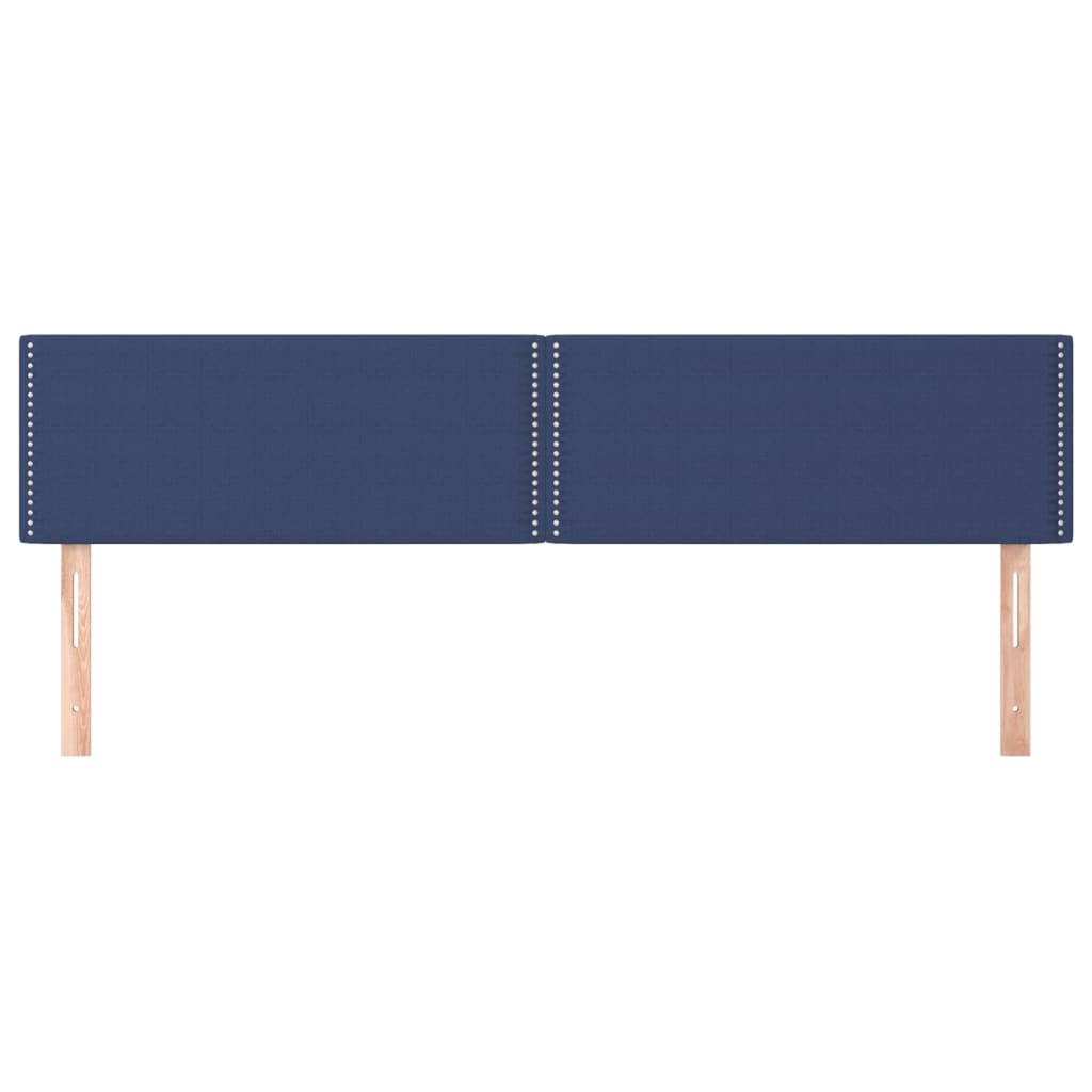 vidaXL Cabeceira de cama 2 pcs tecido 80x5x78/88 cm azul