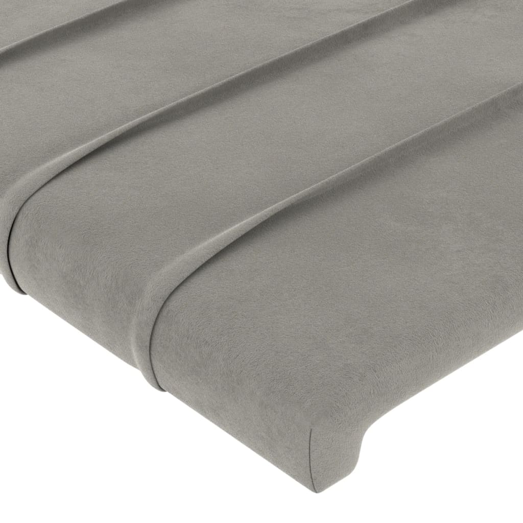 vidaXL Cabeceira de cama veludo 90x5x78/88 cm cinzento-claro