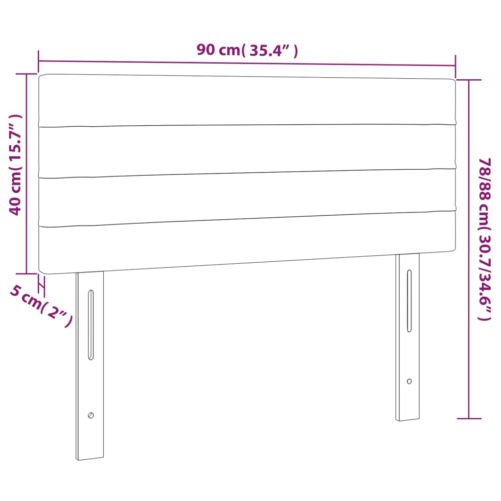 vidaXL Cabeceira de cama veludo 90x5x78/88 cm cinzento-claro