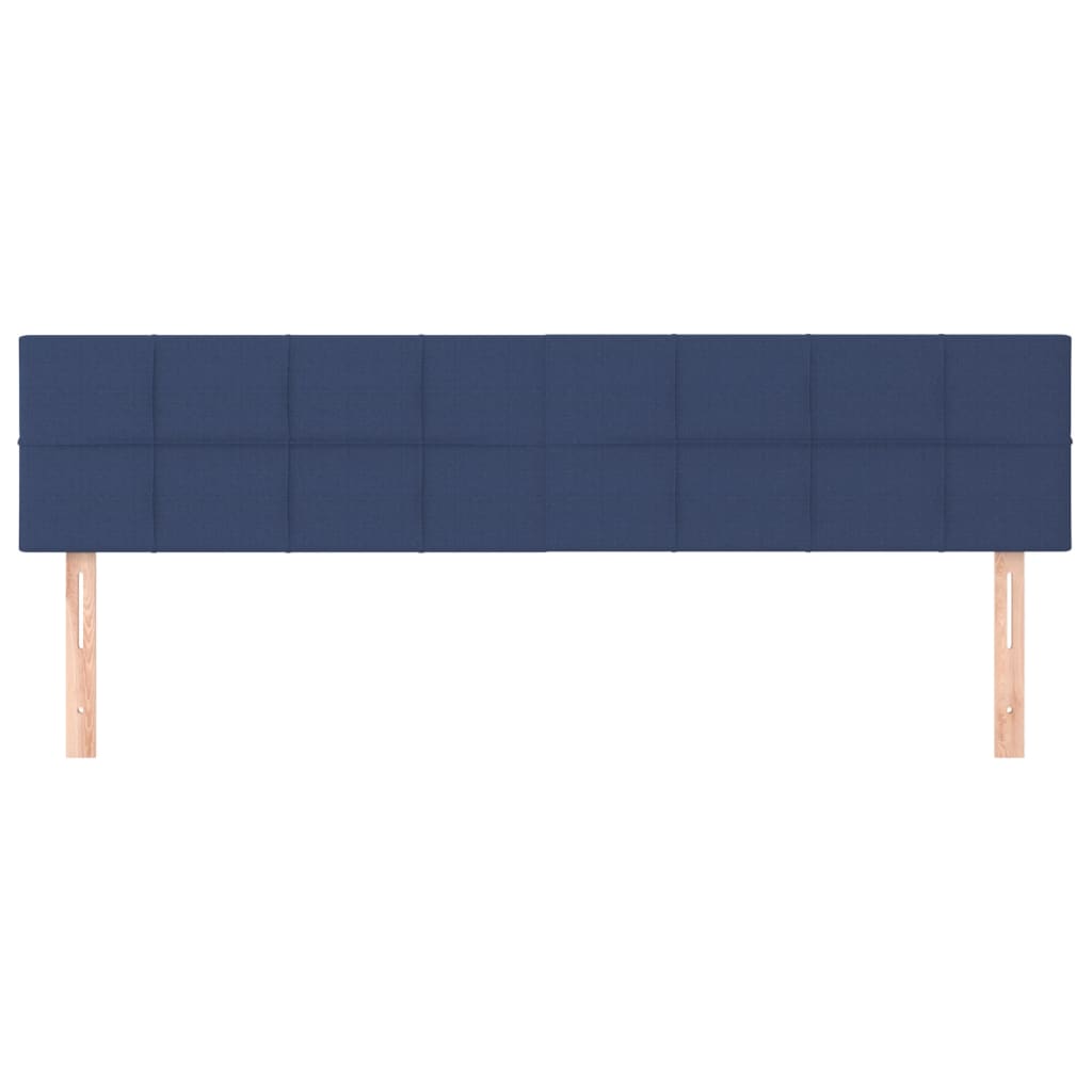 vidaXL Cabeceira de cama 2 pcs tecido 100x5x78/88 cm azul