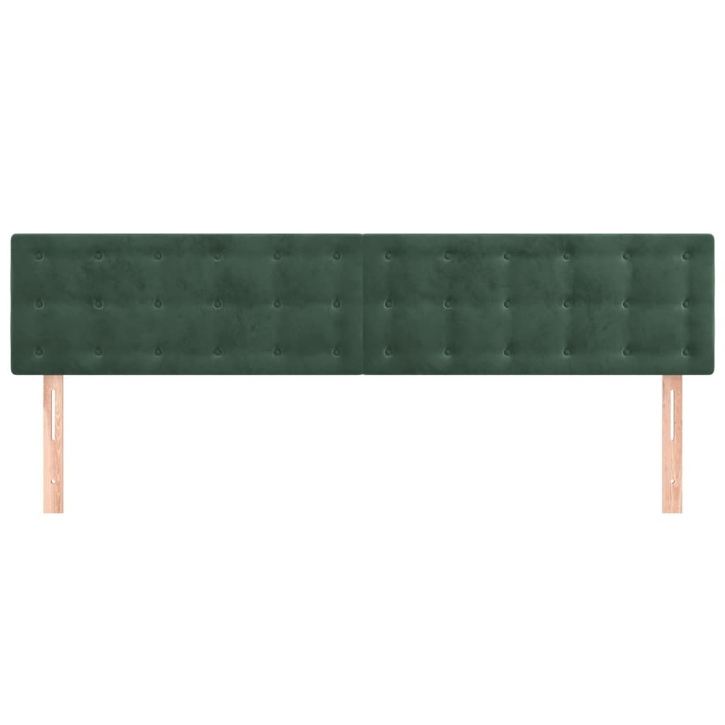 vidaXL Cabeceira de cama 2 pcs veludo 90x5x78/88 cm verde-escuro