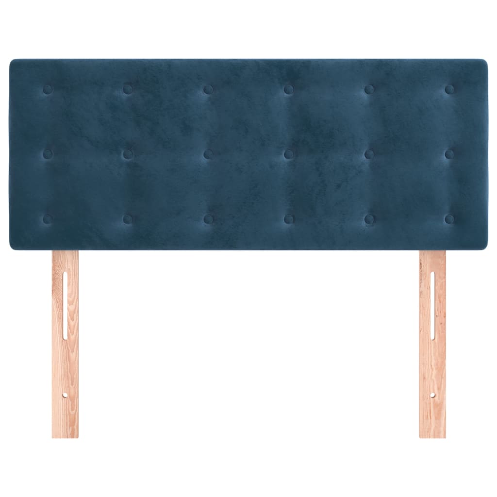 vidaXL Cabeceira de cama veludo 100x5x78/88 cm azul-escuro