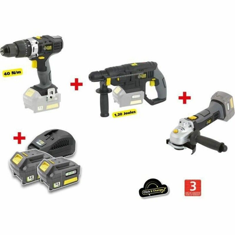 Fartools|Conjunto de berbequim e acessórios Fartools 18 V 40 Nm Fartools|Conjunto de berbequim e acessórios Fartools 18 V 40 Nm