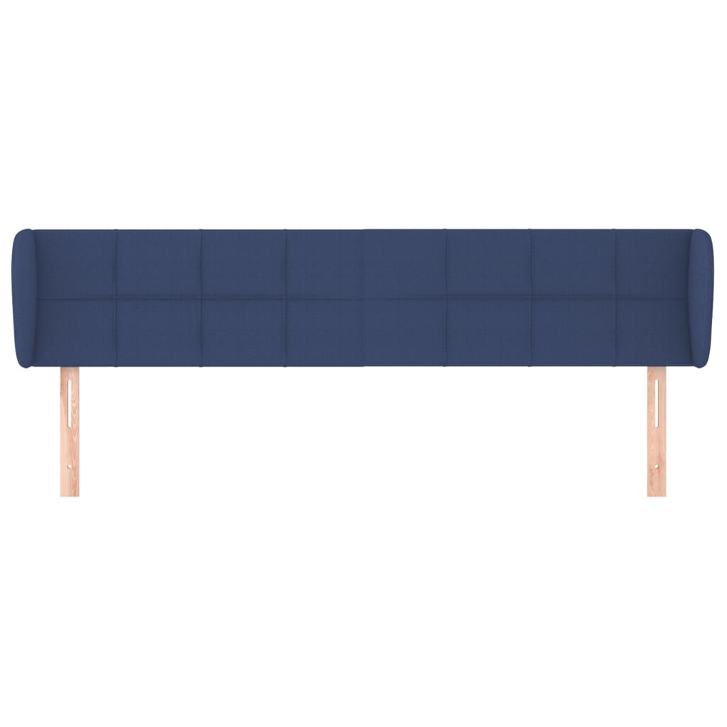 vidaXL Cabeceira de cama c/ abas tecido 183x23x78/88 cm azul