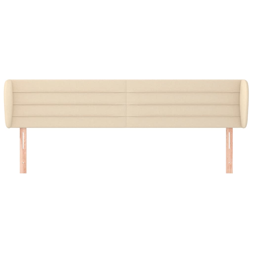 vidaXL Cabeceira de cama c/ abas tecido 163x23x78/88 cm creme