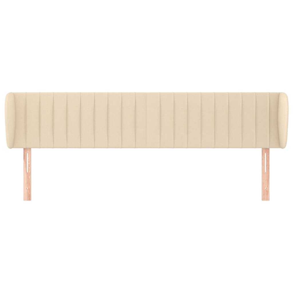 vidaXL Cabeceira de cama c/ abas tecido 203x23x78/88 cm creme