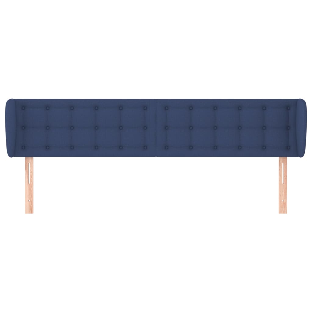 vidaXL Cabeceira de cama c/ abas tecido 183x23x78/88 cm azul