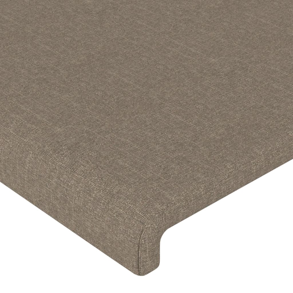 vidaXL Cabeceira cama c/ abas tecido 93x23x118/128cm cinza-acastanhado