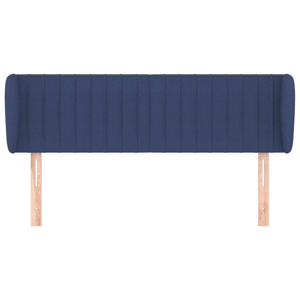 vidaXL Cabeceira de cama c/ abas tecido 147x23x78/88 cm azul