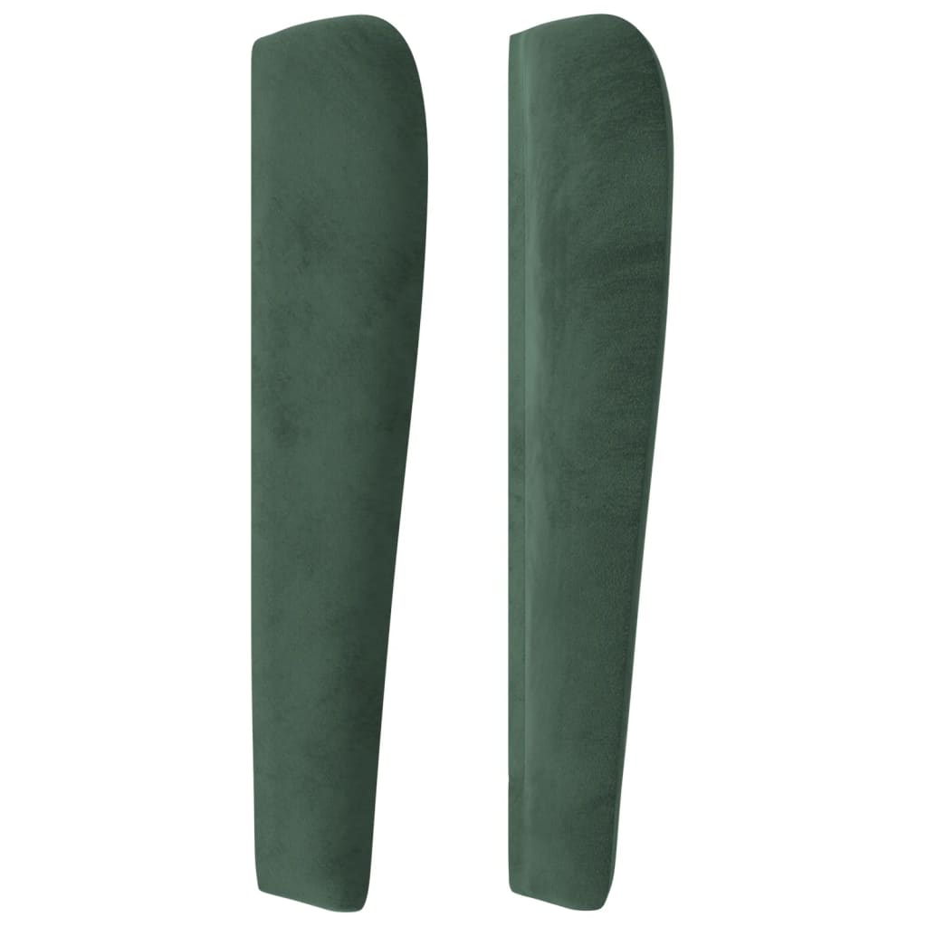 vidaXL Cabeceira de cama c/ abas veludo 83x23x118/128 cm verde-escuro