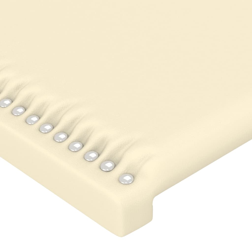 vidaXL Cabeceira cama c/ abas couro artificial 93x23x118/128 cm creme