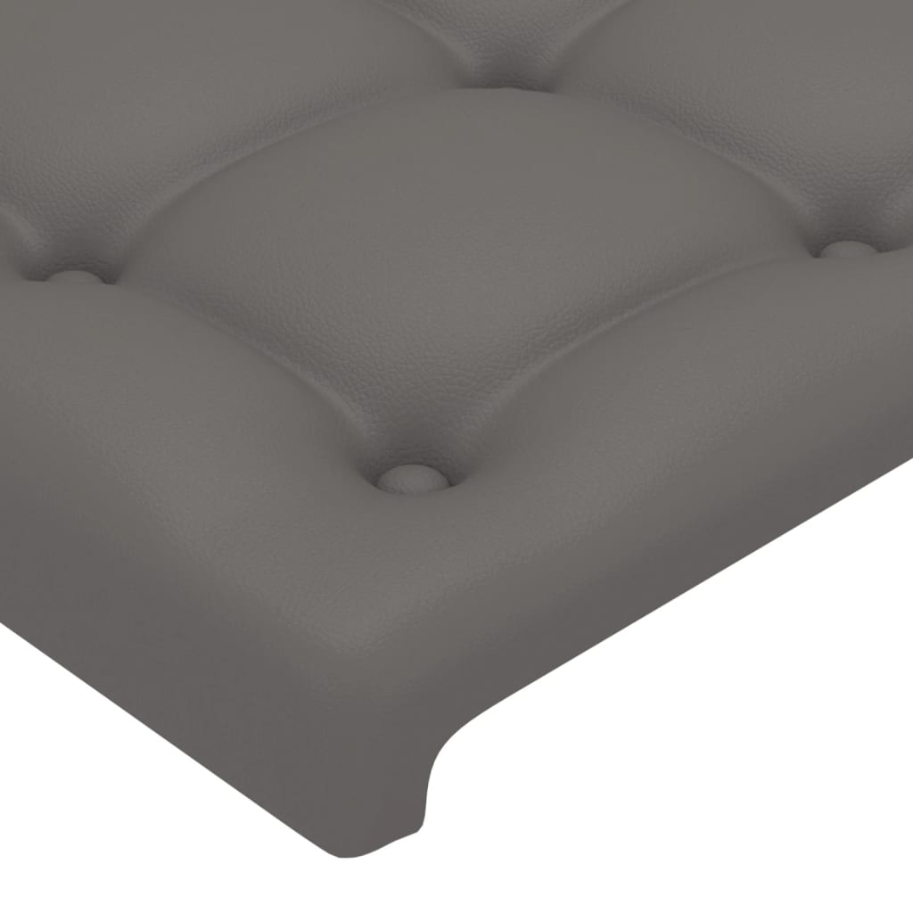 vidaXL Cabeceira cama c/ abas couro artif. 183x23x118/128 cm cinzento