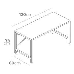 EDM Product|Secretária EDM 75195 Preto Madeira Metal 120 x 60 x 74 cm