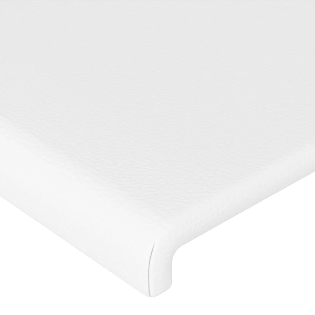 vidaXL Cabeceira de cama c/ abas couro artificial 93x16x78/88cm branco