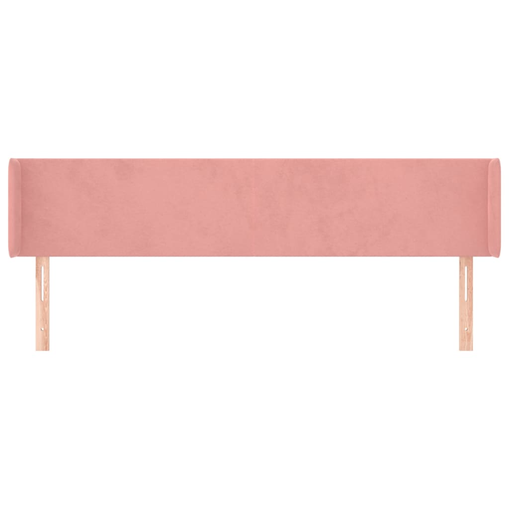 vidaXL Cabeceira de cama c/ abas veludo 203x16x78/88 cm rosa