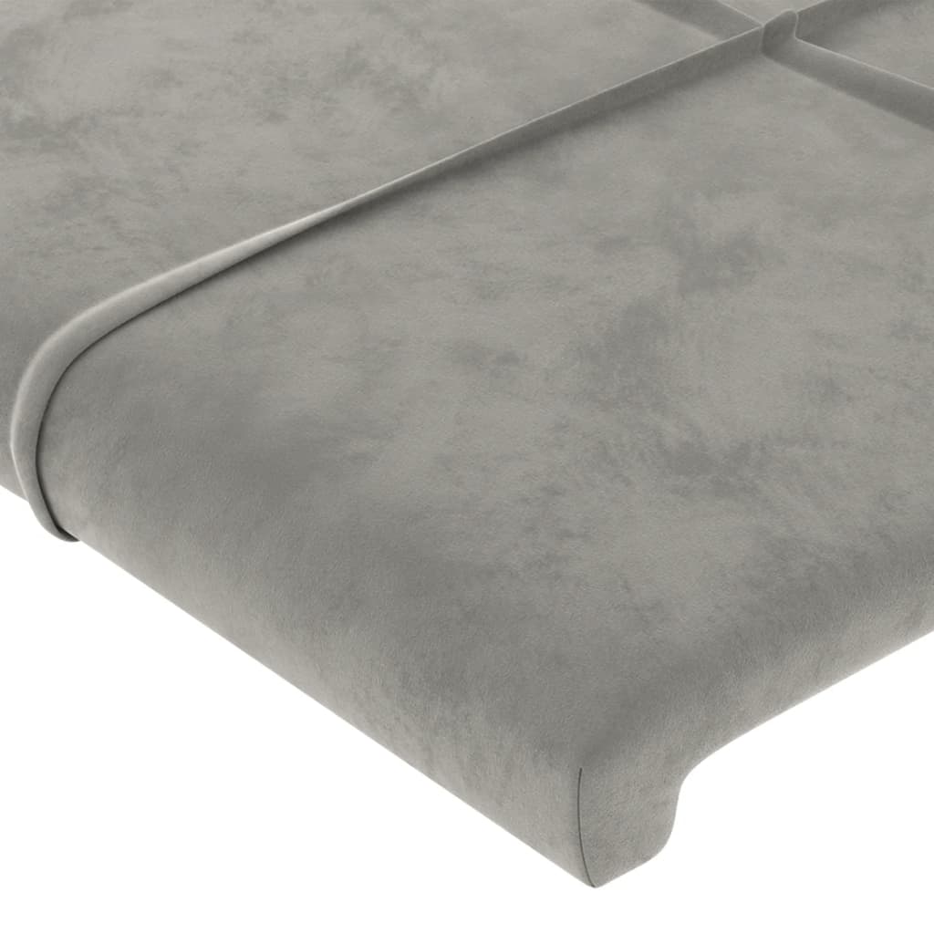 vidaXL Cabeceira de cama c/ abas veludo 83x16x78/88 cm cinzento-claro