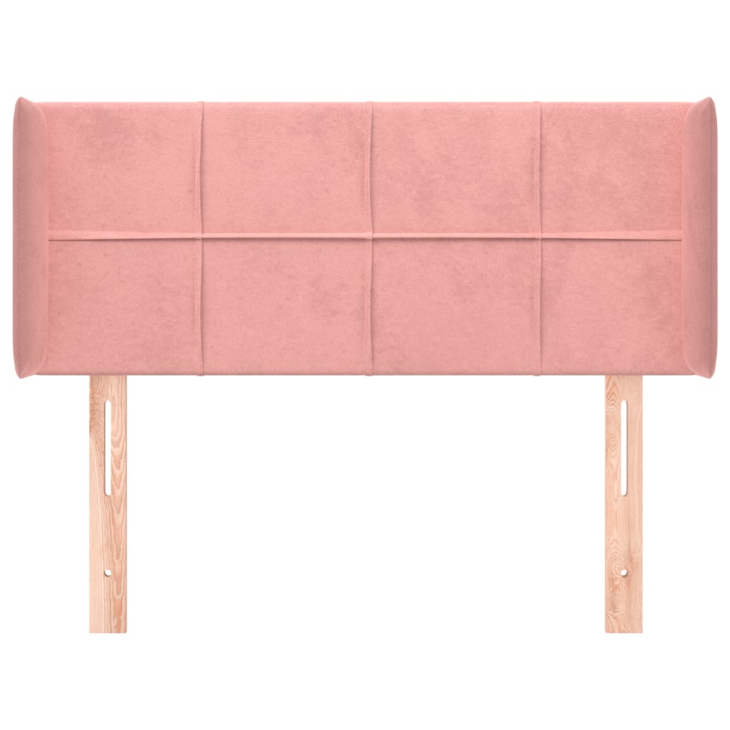 vidaXL Cabeceira de cama c/ abas veludo 83x16x78/88 cm rosa