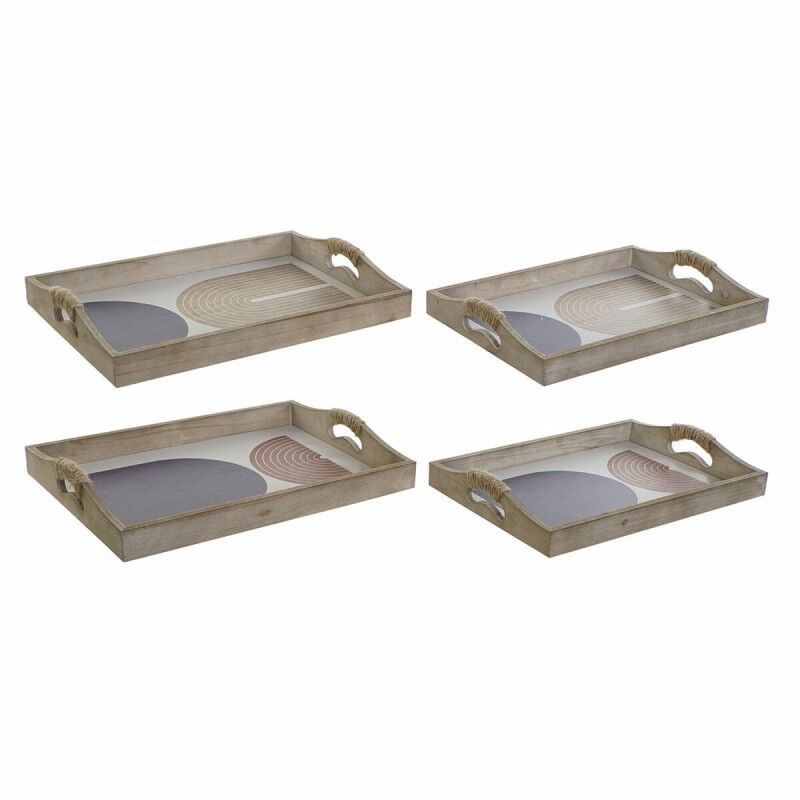 DKD Home Decor|Tabuleiro DKD Home Decor 40,6 x 30 x 6 cm Bege Azul Madeira MDF (2 Unidades) DKD Home Decor|Tabuleiro DKD Home Decor 40,6 x 30 x 6 cm Bege Azul Madeira MDF (2 Unidades)