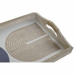 DKD Home Decor|Tabuleiro DKD Home Decor 40,6 x 30 x 6 cm Bege Azul Madeira MDF (2 Unidades)