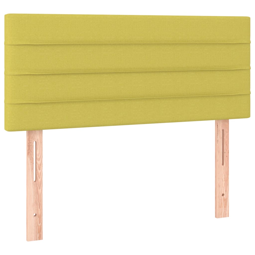 vidaXL Cabeceira de cama c/ luzes LED tecido 80x5x78/88 cm verde