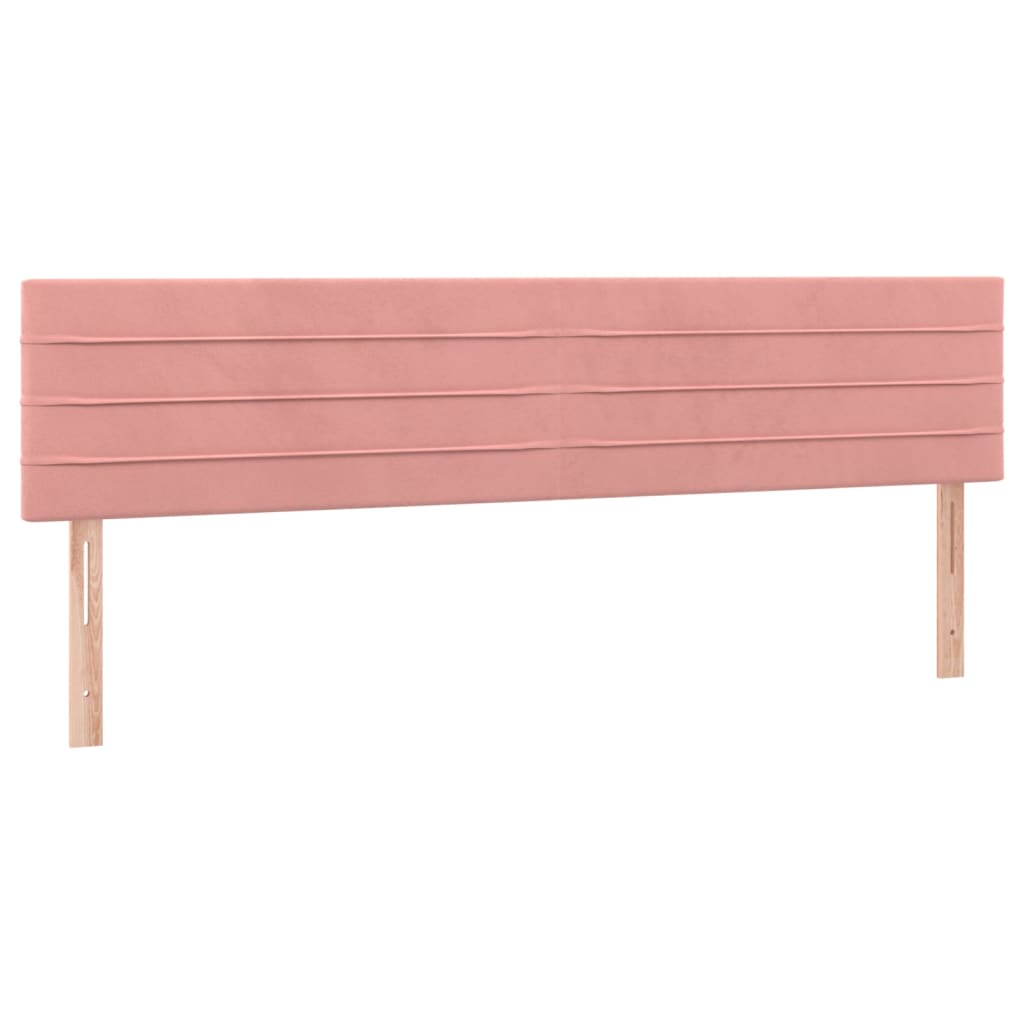 vidaXL Cabeceira de cama c/ luzes LED veludo 200x5x78/88 cm rosa