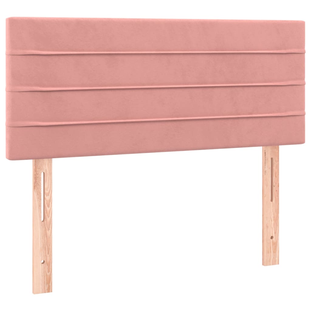 vidaXL Cabeceira de cama c/ luzes LED veludo 100x5x78/88 cm rosa