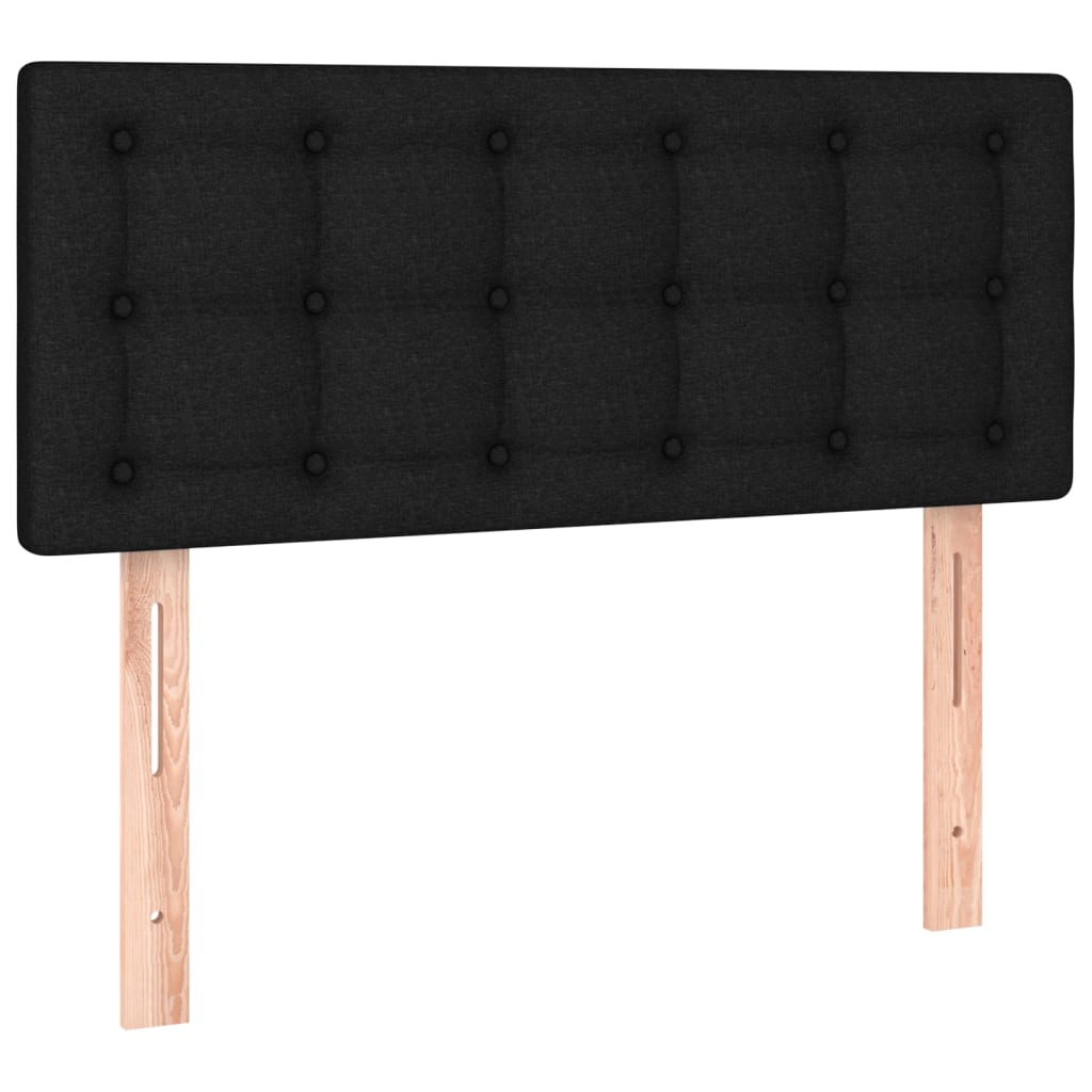 vidaXL Cabeceira de cama c/ luzes LED tecido 80x5x78/88 cm preto