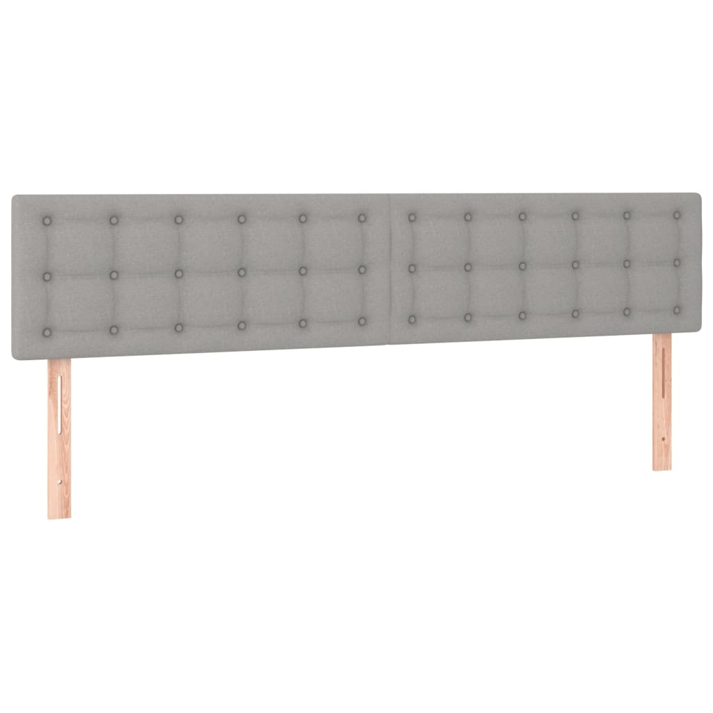 vidaXL Cabeceira de cama c/luzes LED tecido 180x5x78/88 cm cinza-claro