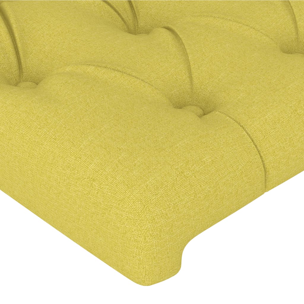 vidaXL Cabeceira de cama c/ luzes LED tecido 100x7x78/88 cm verde