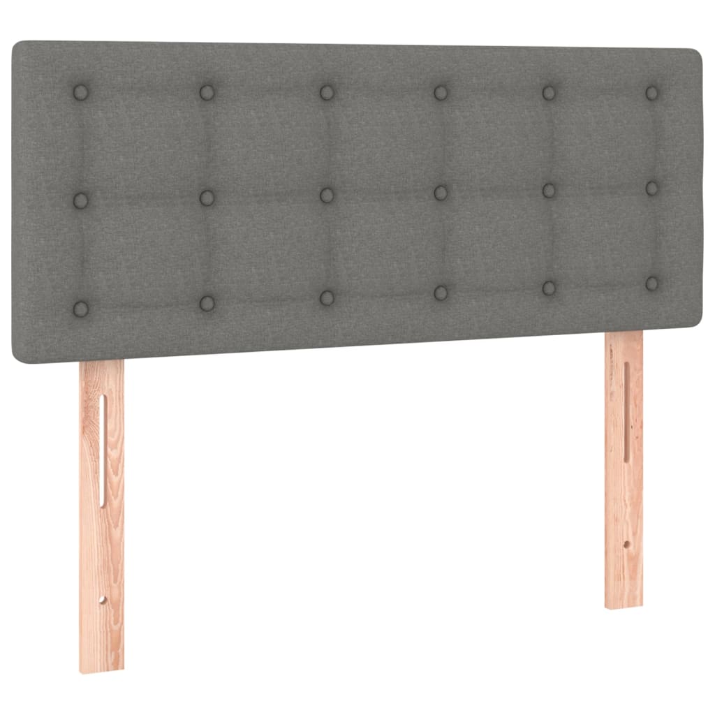 vidaXL Cabeceira de cama c/ luzes LED tecido 90x5x78/88cm cinza-escuro