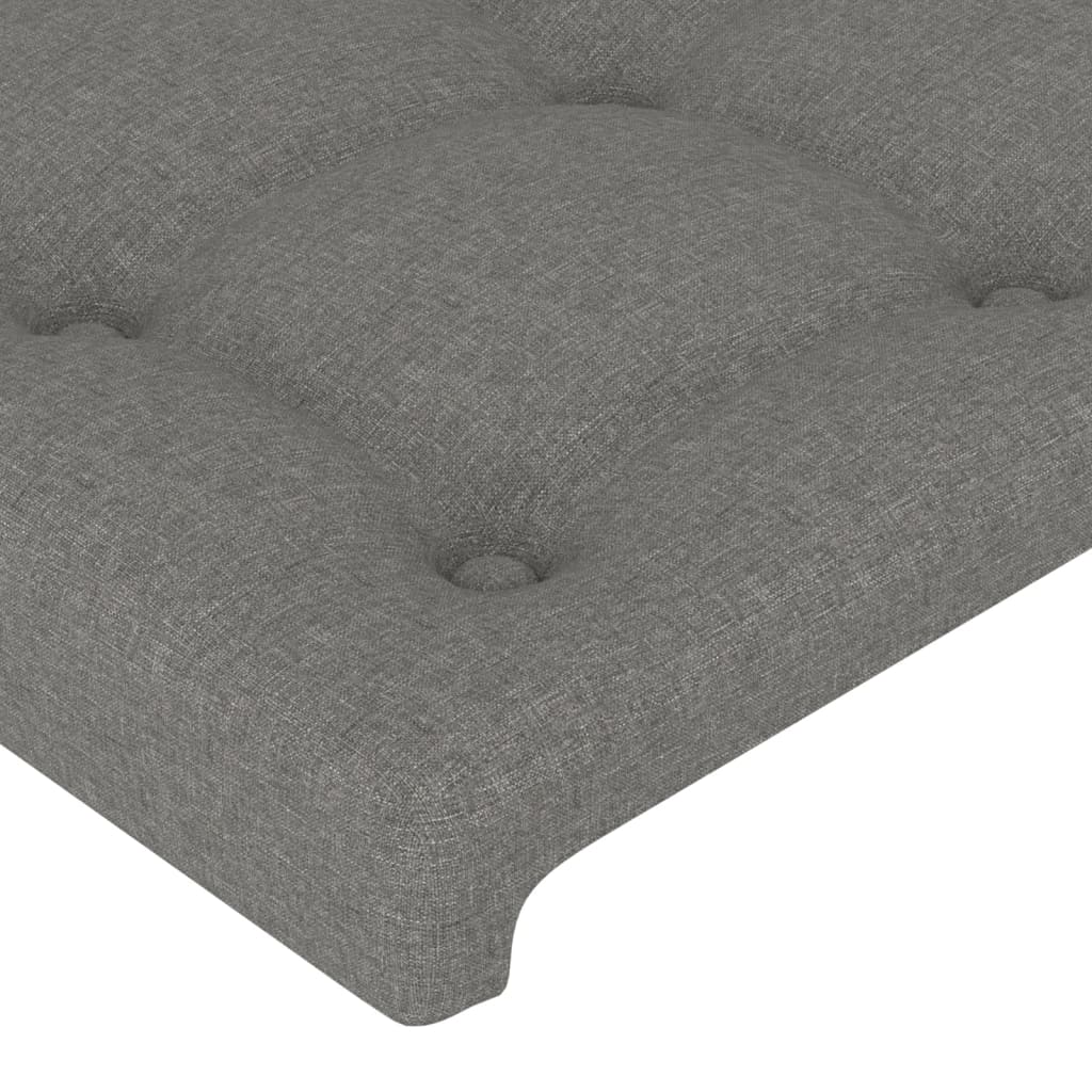 vidaXL Cabeceira de cama c/ luzes LED tecido 90x5x78/88cm cinza-escuro