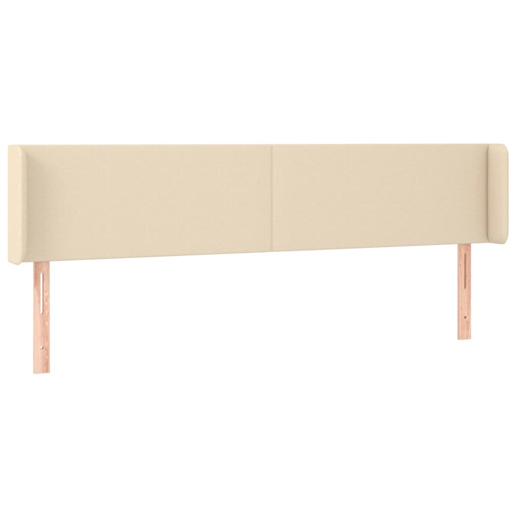 vidaXL Cabeceira de cama c/ luzes LED tecido 163x16x78/88 cm cor creme