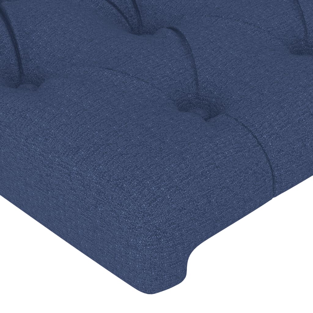 vidaXL Cabeceira de cama c/ luzes LED tecido 103x16x78/88 cm azul