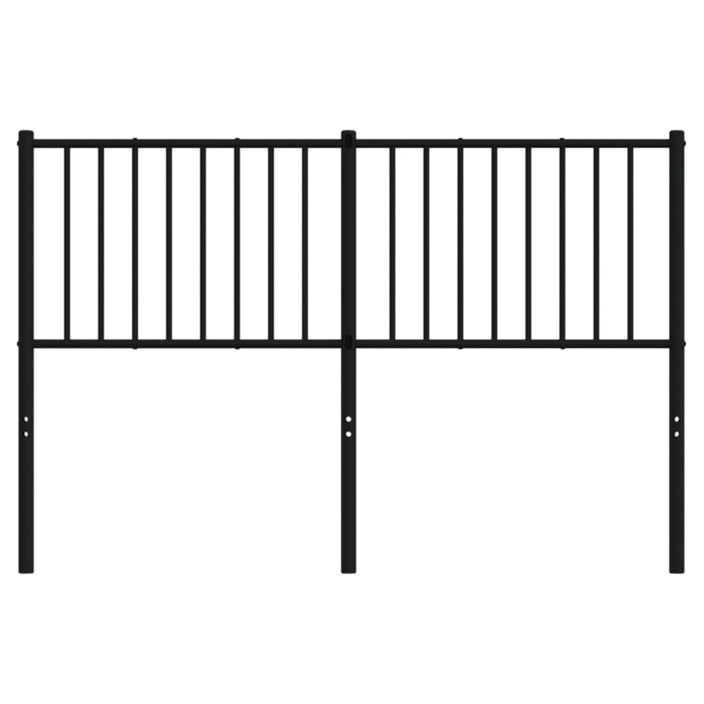 vidaXL Cabeceira de cama 135 cm metal preto