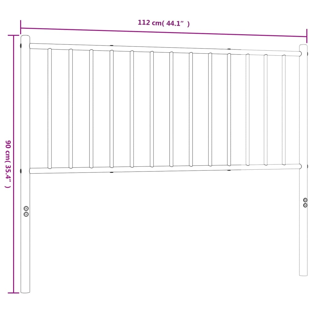 vidaXL Cabeceira de cama 107 cm metal preto