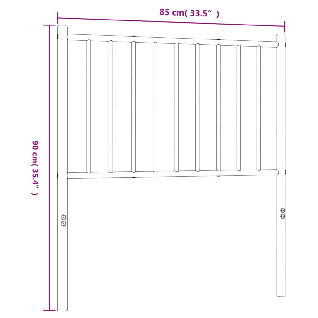 vidaXL Cabeceira de cama 80 cm metal branco