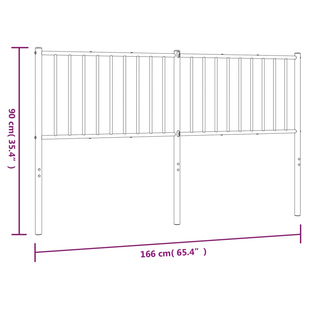 vidaXL Cabeceira de cama 160 cm metal branco