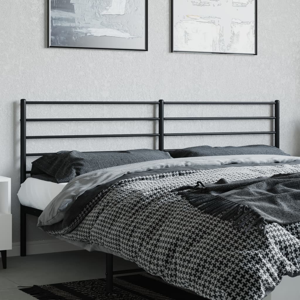 vidaXL Cabeceira de cama 180 cm metal preto