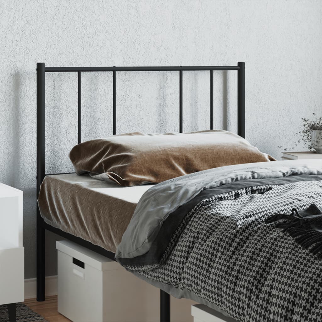 vidaXL Cabeceira de cama 100 cm metal preto