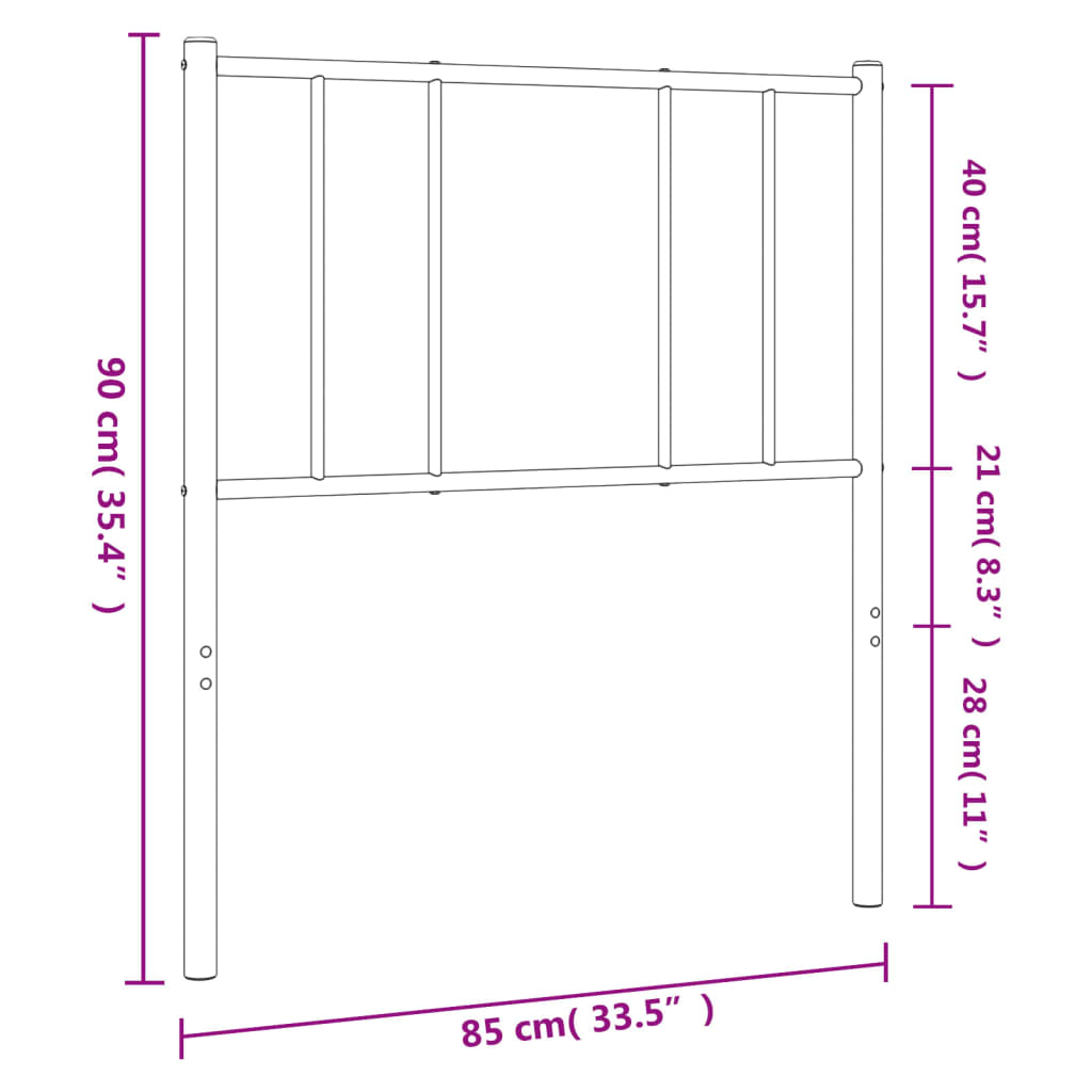 vidaXL Cabeceira de cama 80 cm metal branco