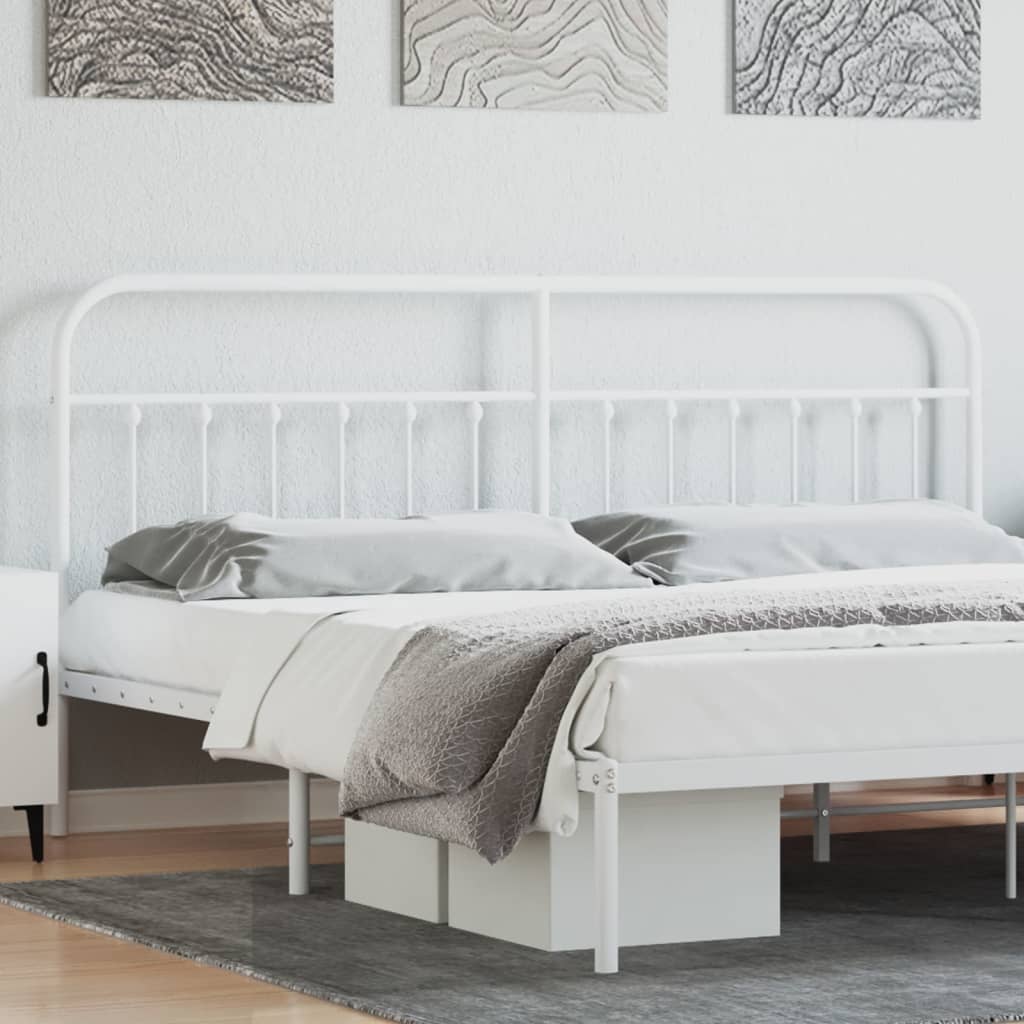 vidaXL Cabeceira de cama 200 cm metal branco