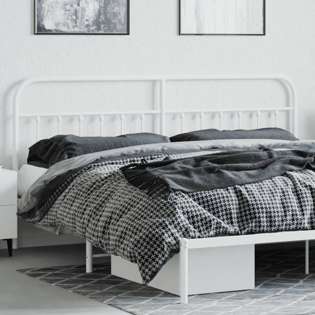 vidaXL Cabeceira de cama 200 cm metal branco