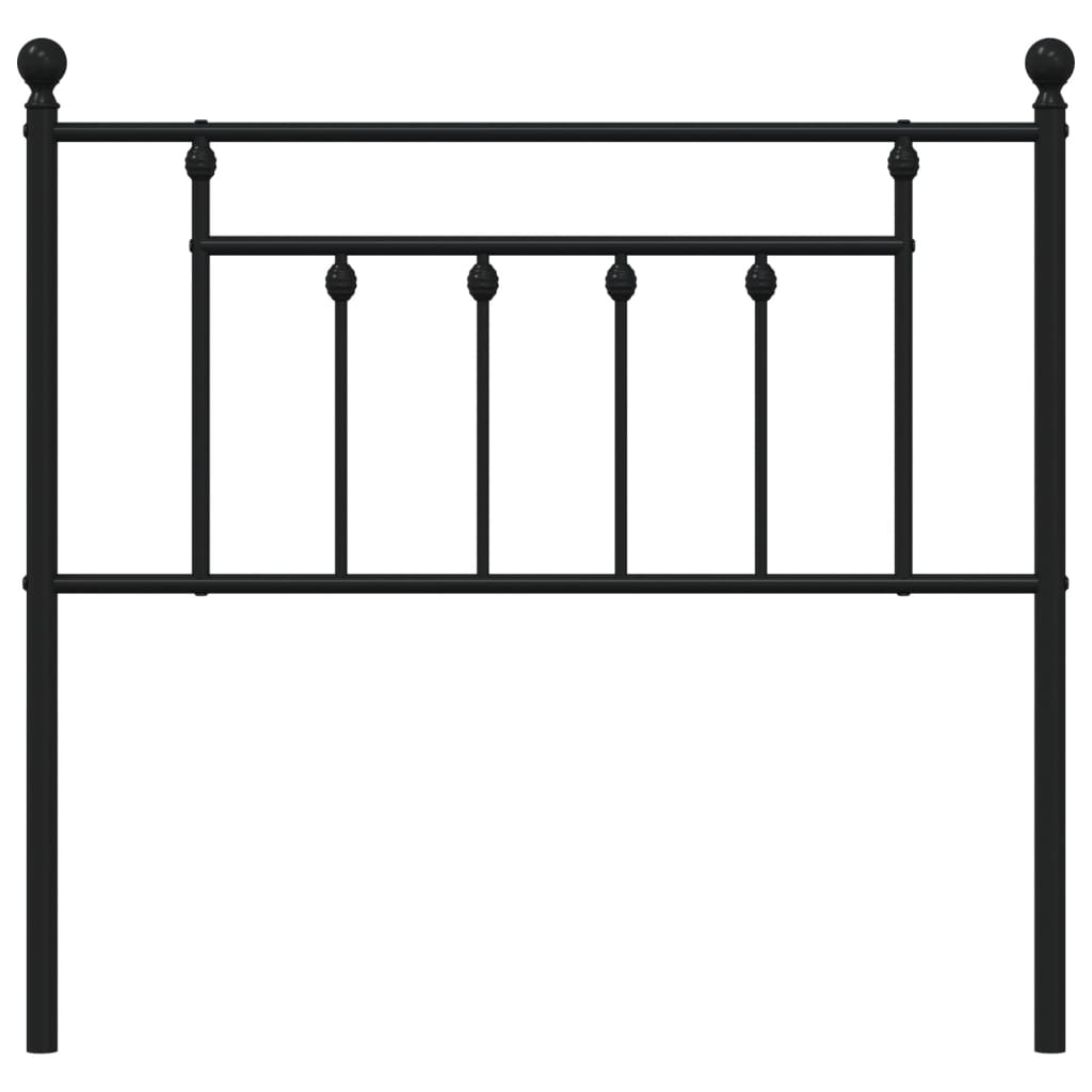 vidaXL Cabeceira de cama 90 cm metal preto