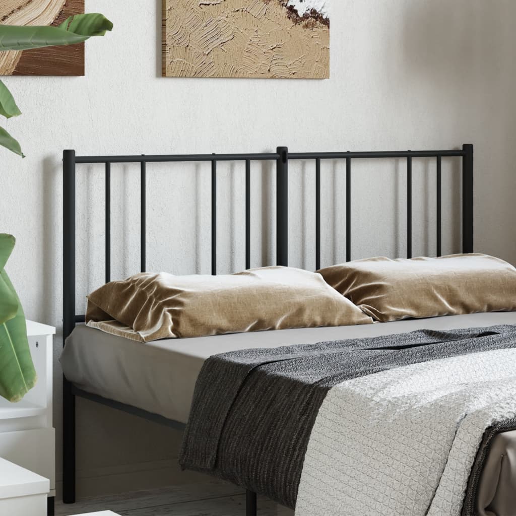 vidaXL Cabeceira de cama 150 cm metal preto