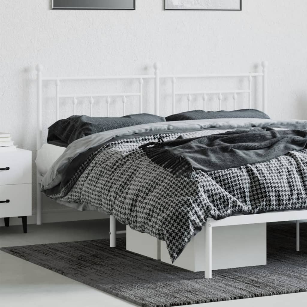 vidaXL Cabeceira de cama 160 cm metal branco