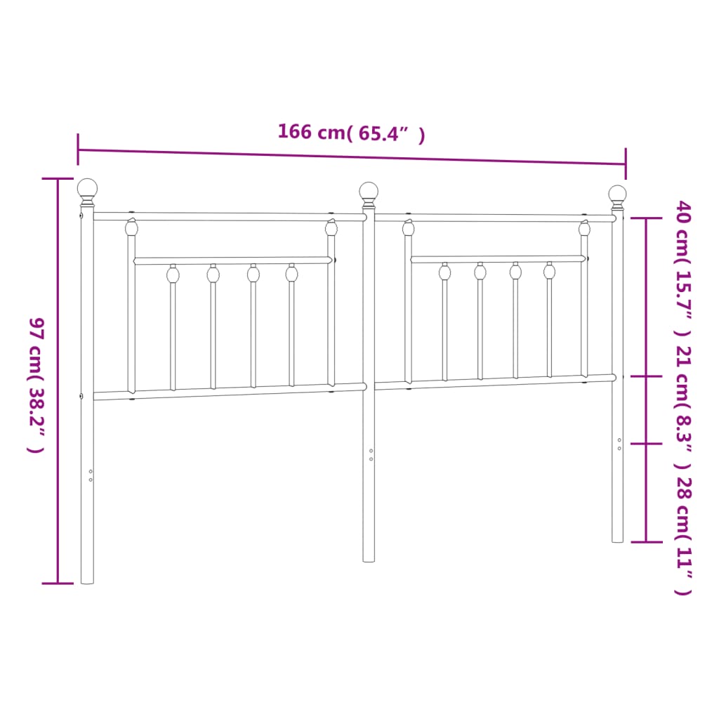 vidaXL Cabeceira de cama 160 cm metal branco