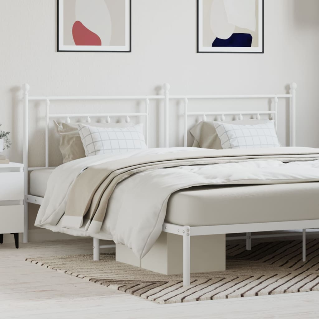 vidaXL Cabeceira de cama 193 cm metal branco