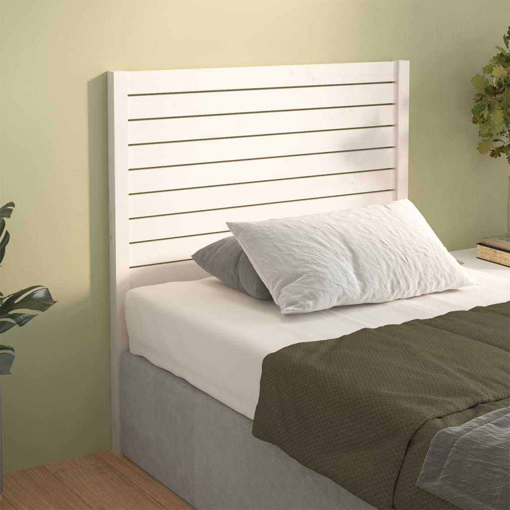 vidaXL Cabeceira de cama 106x4x100 cm pinho maciço branco