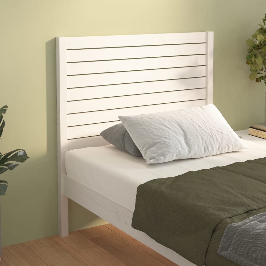 vidaXL Cabeceira de cama 106x4x100 cm pinho maciço branco