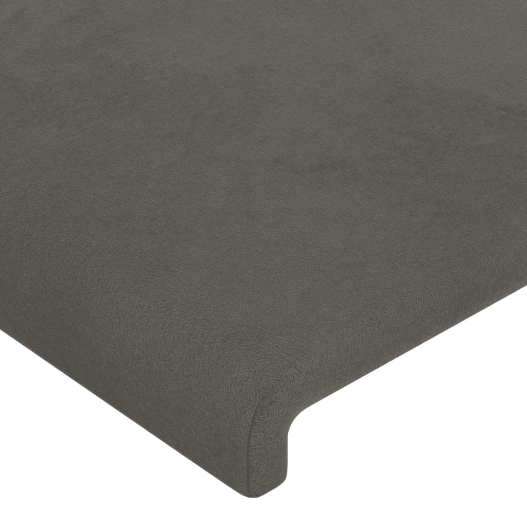 vidaXL Cabeceira cama c/ abas veludo 163x16x118/128 cm cinzento-escuro